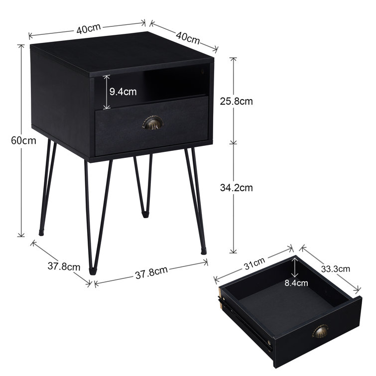 Borough Wharf NS Iron Bedside Table & Reviews Wayfair.co.uk